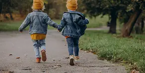 Two kids running